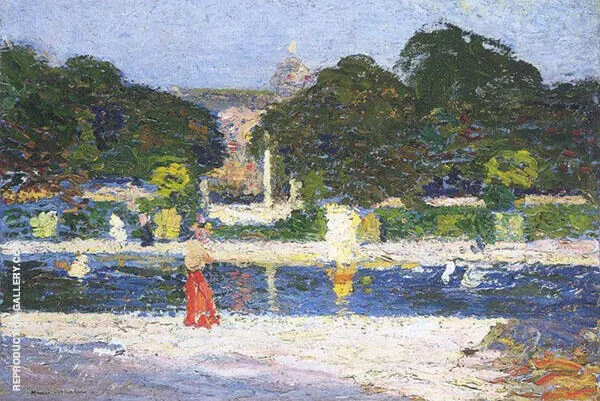 Fountain in The Garden at Luxembourg By Henri Jean Guillaume Martin