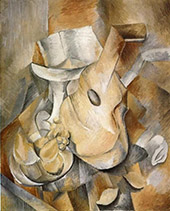 Guitar and Fruit Dish By Georges Braque