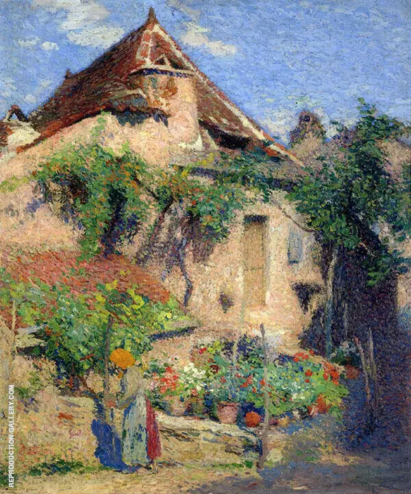 House and Garden at Saint Cirq Lapopie 1920 By Henri Jean Guillaume Martin