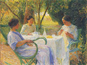 Jeune Femmes en Jardin de Marquayrol By Henri Jean Guillaume Martin