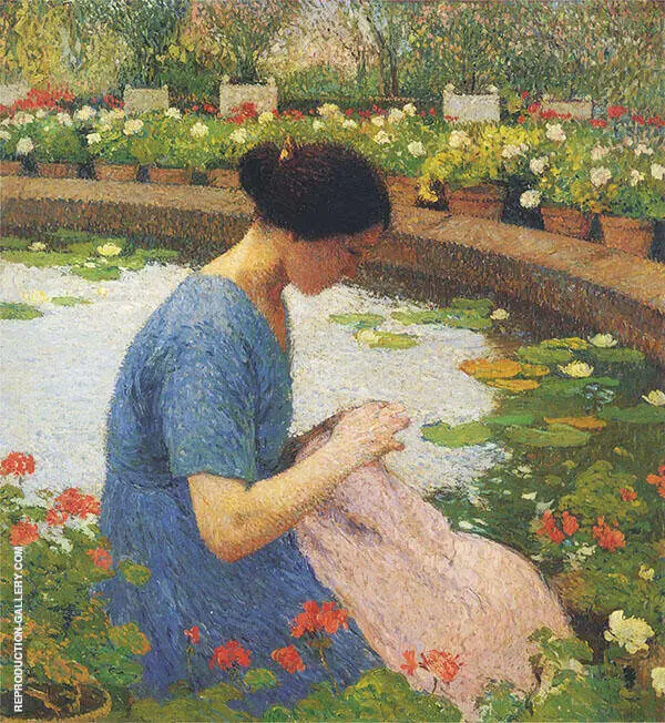 Sewing in The Garden at Marquayrol By Henri Jean Guillaume Martin