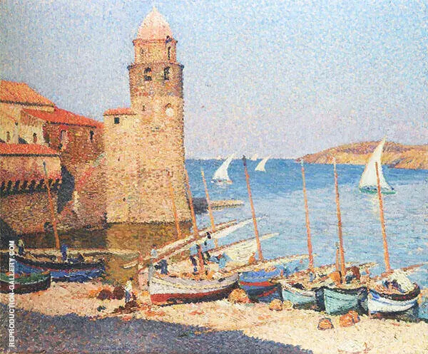 The Port Collioure By Henri Jean Guillaume Martin