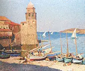 The Port Collioure By Henri Jean Guillaume Martin