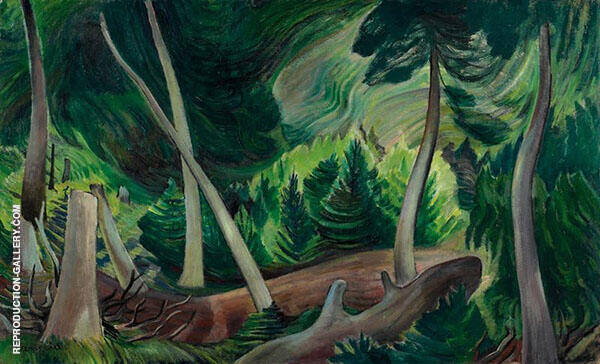 Lush Forest Clearing Landscape by Emily Carr | Oil Painting Reproduction