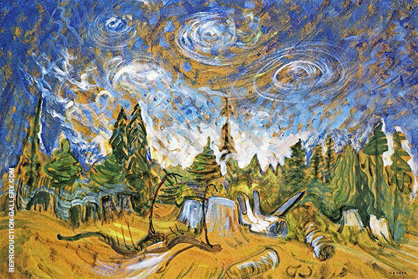 Stumps and Sky 1934 by Emily Carr | Oil Painting Reproduction