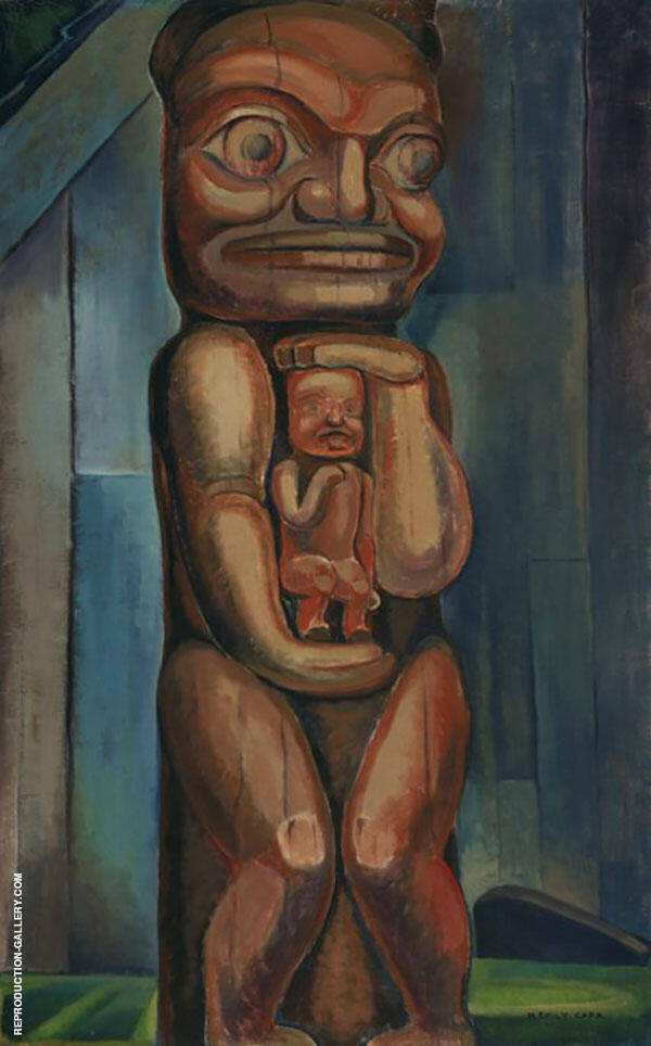 Totem Mother Kitwancool 1928 by Emily Carr | Oil Painting Reproduction