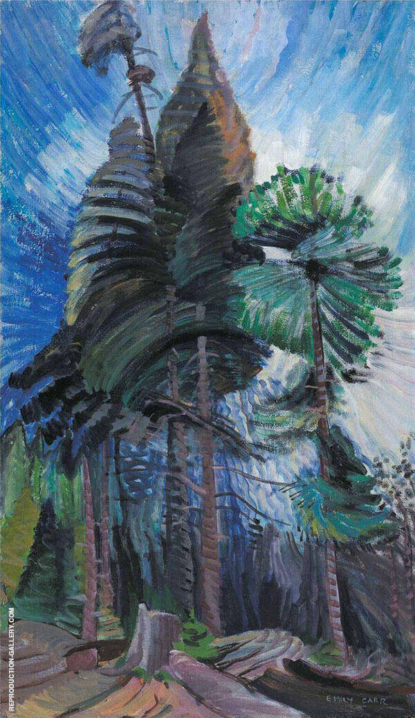 Wind in The Tree Tops by Emily Carr | Oil Painting Reproduction