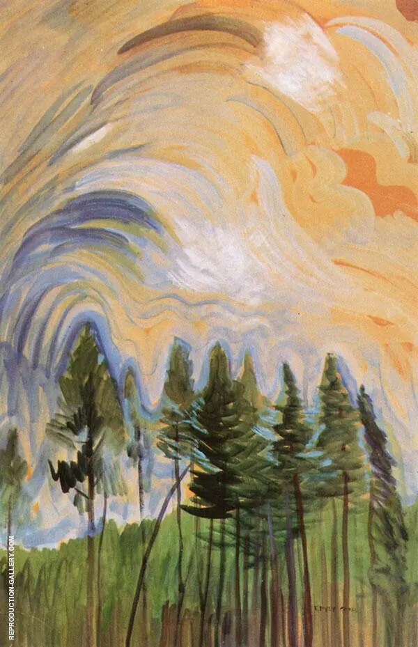 Young Pines Sky 1935 By Emily Carr
