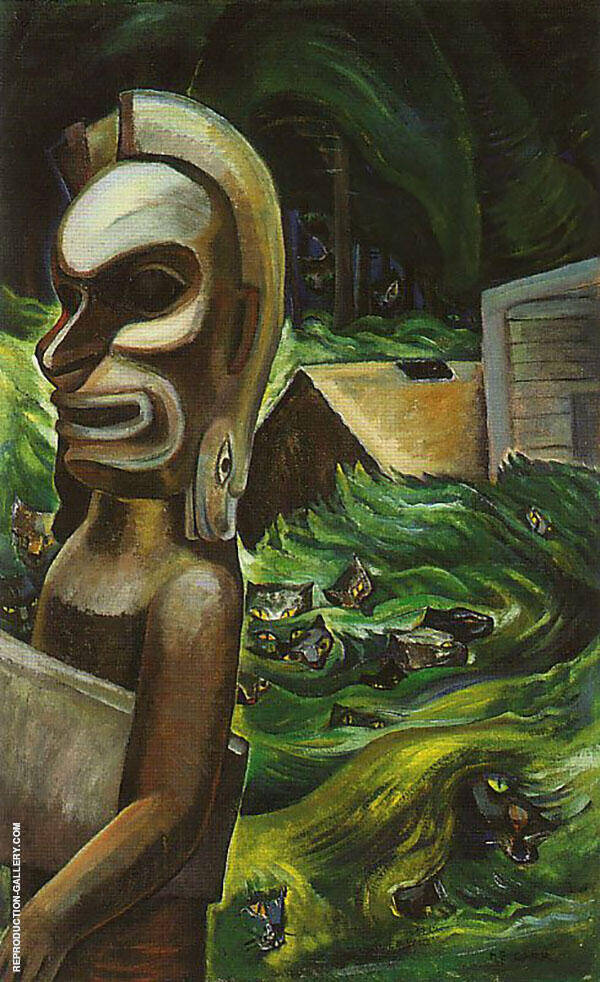 Zunoqua of The Cat Village 1931 by Emily Carr | Oil Painting Reproduction