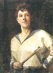 Self Portrait in Sailor Blouse 1893 By Marianne von Werefkin