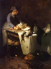 A Young Girl Preparing Poultry 1885 By Emil Carlsen