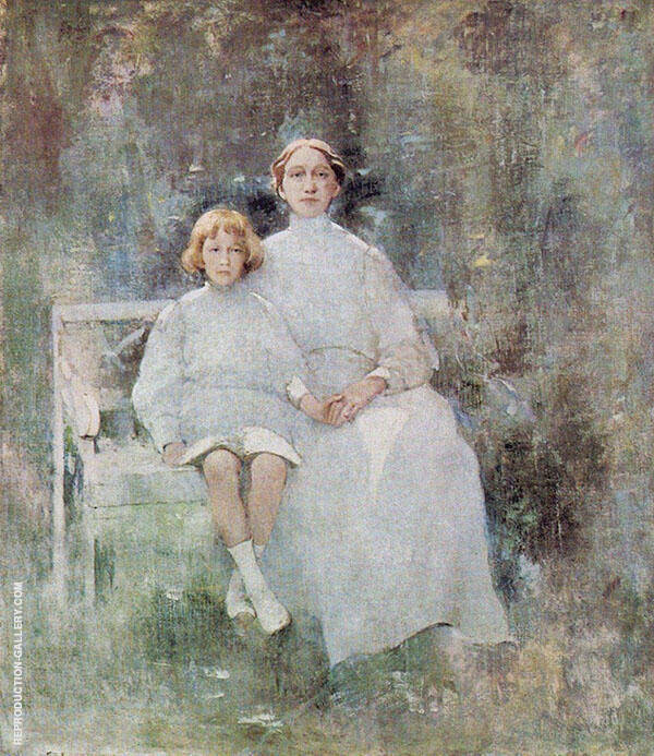 Mrs Carlsen and Dines c1912 by Emil Carlsen | Oil Painting Reproduction