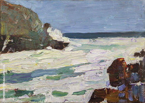 Sea and Rocks Bald Head Cliff York Maine 1930 | Oil Painting Reproduction