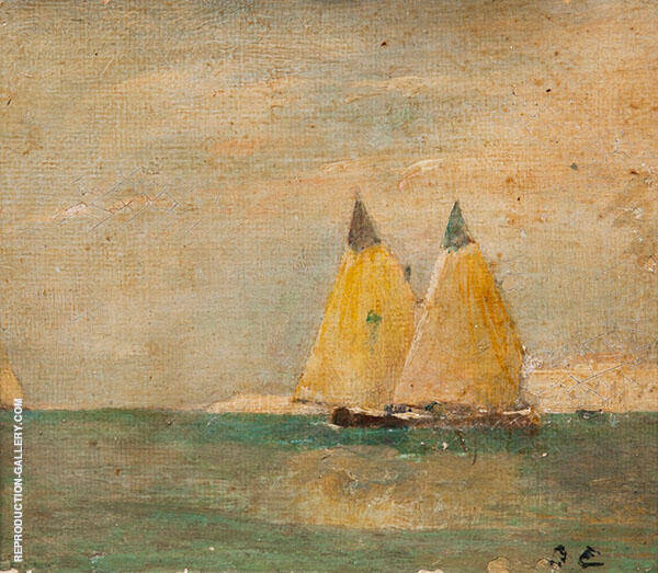 Seascape with Sailboats c1917 by Emil Carlsen | Oil Painting Reproduction