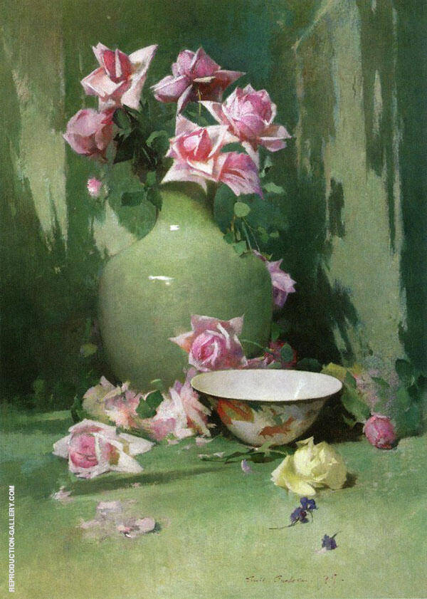 Vase of Roses by Emil Carlsen | Oil Painting Reproduction