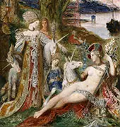 The Unicorns 1885 By Gustave Moreau