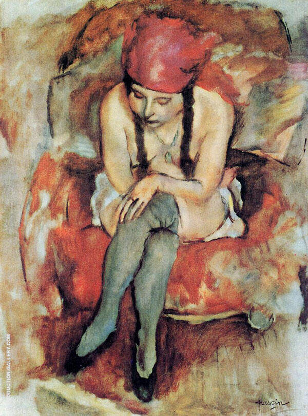 Claudine Resting 1913 by Jules Pascin | Oil Painting Reproduction