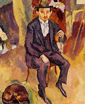 German Painter with Dog in The Studio 1922 By Jules Pascin