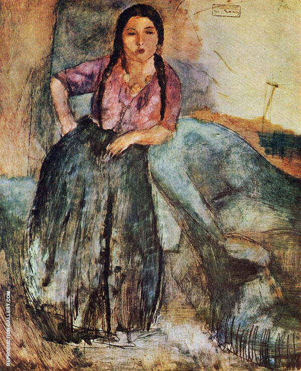 Gypsy Girl 1923 by Jules Pascin | Oil Painting Reproduction