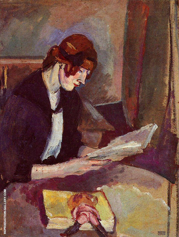 Hermine David Reading 1908 by Jules Pascin | Oil Painting Reproduction