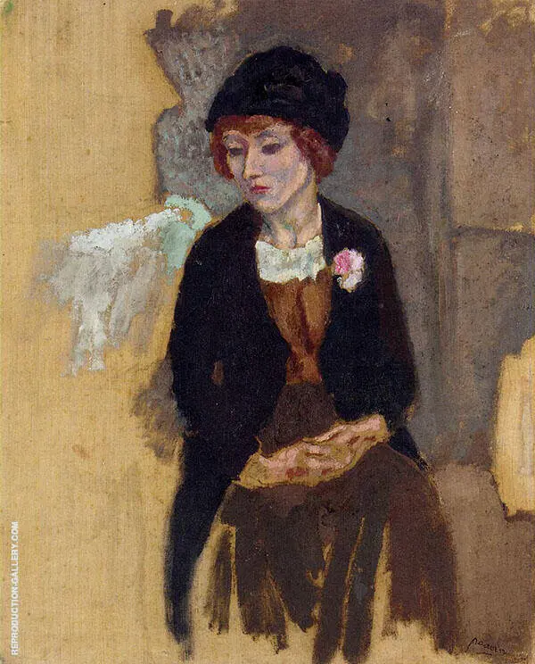 Hermine in a Black Hat 1909 By Jules Pascin