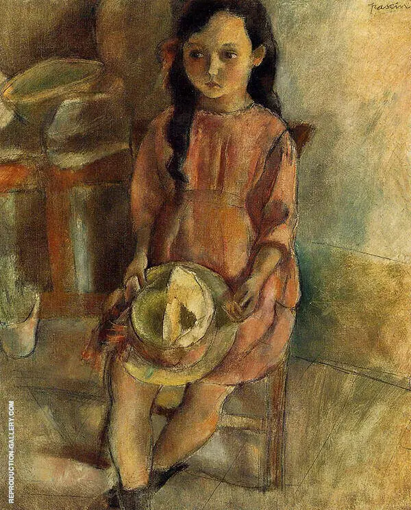 Little Girl with a Hat 1924 By Jules Pascin