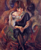 Lucy Wearing a Fake Fur 1920 By Jules Pascin