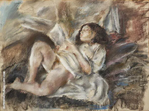 Nude Reading By Jules Pascin
