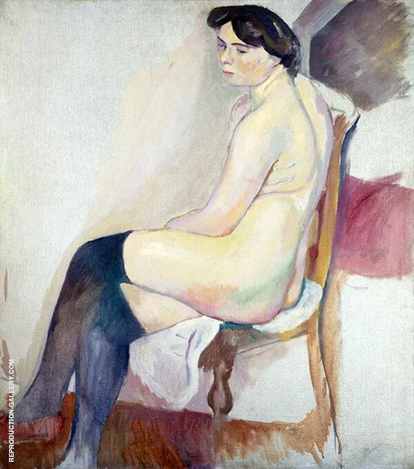 Nude with Black Stockings By Jules Pascin