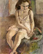 Pensive Girl By Jules Pascin