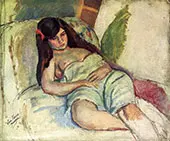 Reclining Woman By Jules Pascin