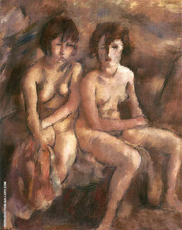 Two Young Swiss Women By Jules Pascin