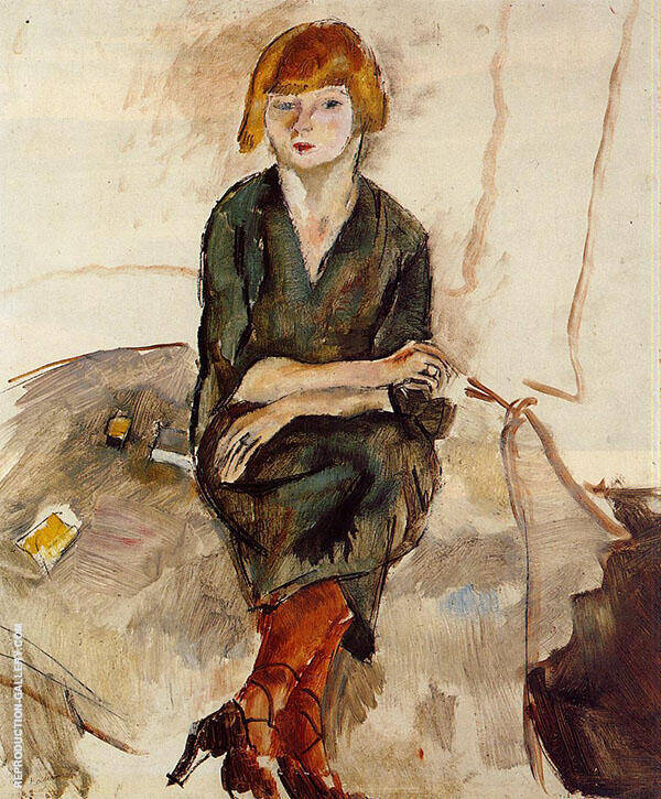 Young English Woman 1926 by Jules Pascin | Oil Painting Reproduction