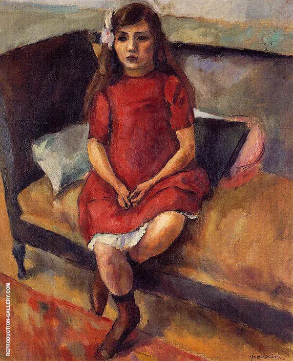 Young Girl in Red 1911 By Jules Pascin