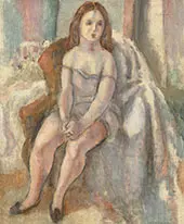 Young Woman in White Chemise By Jules Pascin