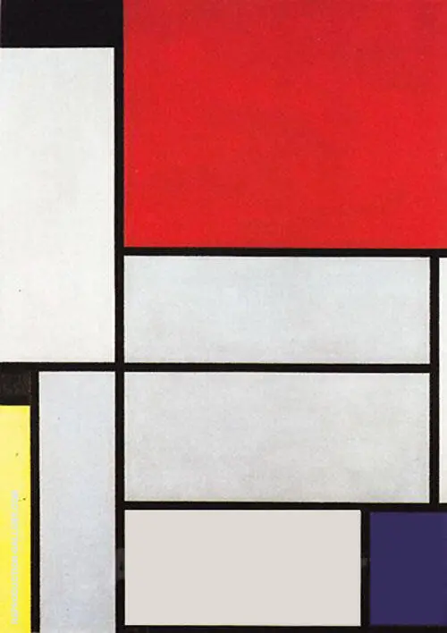 Composition with Black Red Gray Yellow and Blue 1921 By Piet Mondrian