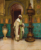 An Arab in a Palace Interior By Rudolf Ernst