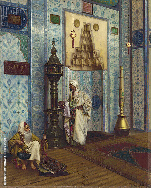 In The Mosque by Rudolf Ernst | Oil Painting Reproduction