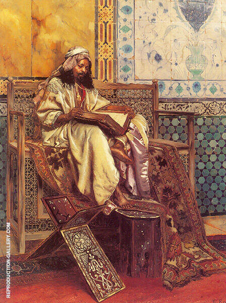Reading The Quran by Rudolf Ernst | Oil Painting Reproduction