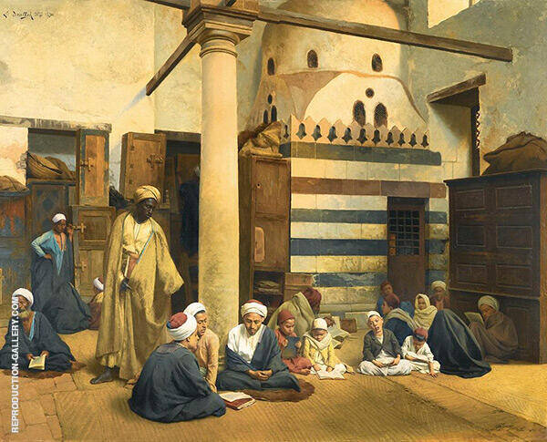 In The Madrasa c1900 by Ludwig Deutsch | Oil Painting Reproduction