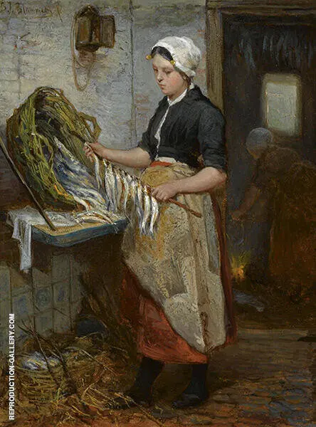 Preparing The Fish By Bernardus Johannes Blommers