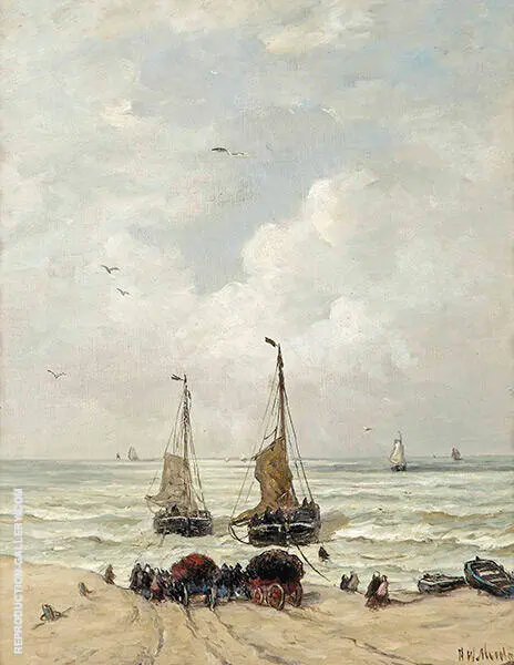 Loading The Nets By Hendrik Willem Mesdag