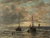 Return of The Fishing Fleet Scheveningen By Hendrik Willem Mesdag