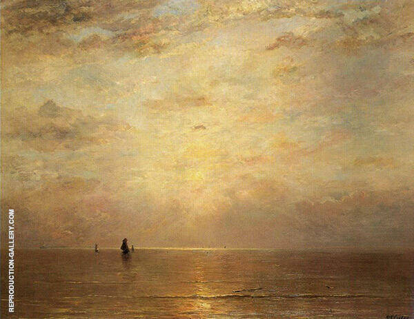 Setting Sun by Hendrik Willem Mesdag | Oil Painting Reproduction