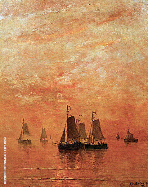 Sunset Glow 1922 by Hendrik Willem Mesdag | Oil Painting Reproduction