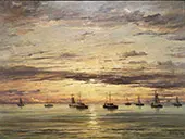 Sunset at Scheveningen 1894 By Hendrik Willem Mesdag
