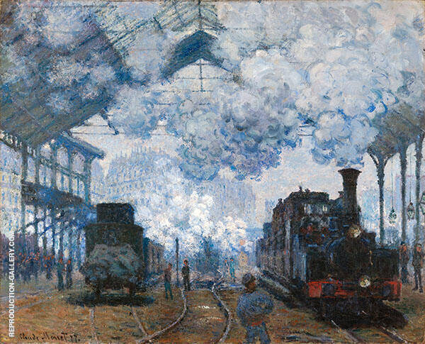 The Gare Saint-Lazare Arrival of a Train 1877 | Oil Painting Reproduction