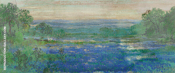 A Field of Blue Bonnets San Antonio Texas 1921 | Oil Painting Reproduction