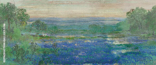 A Field of Blue Bonnets San Antonio Texas 1921 By Julian Onderdonk