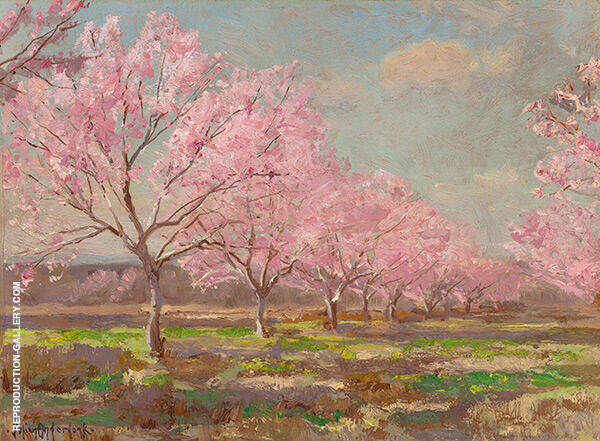 A Peach Orchard in Bloom 1921 | Oil Painting Reproduction